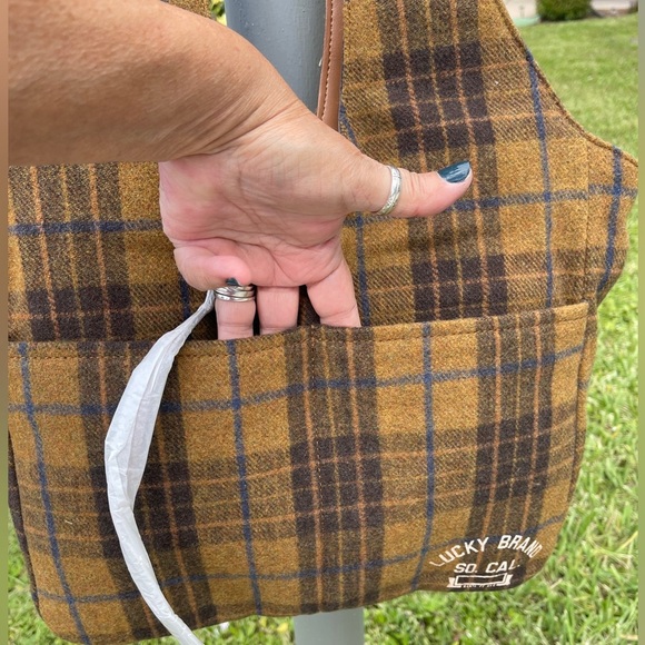LUCKY BRAND Rhyn Plaid Tote Bag In Topanga Tan Plaid - Picture 7 of 12